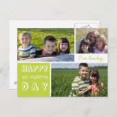 Carte Postale Happy Jour de la Saint Patrick Trois photos Vert B (Devant / Derrière)