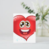 Carte Postale Happy Love Heart Emoji (Debout devant)