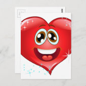 Carte Postale Happy Love Heart Emoji (Devant / Derrière)