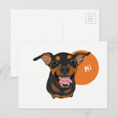 Carte postale Happy Min Pin Miniature Pinscher (Devant / Derrière)