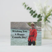 Carte Postale Happy Mountie Happy Canada Day Funny Photo (Debout devant)