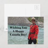 Carte Postale Happy Mountie Happy Canada Day Funny Photo (Devant / Derrière)