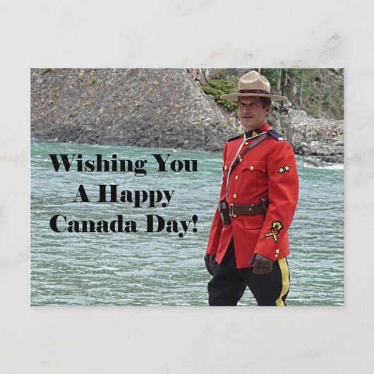 Carte Postale Happy Mountie Happy Canada Day Funny Photo (Devant)