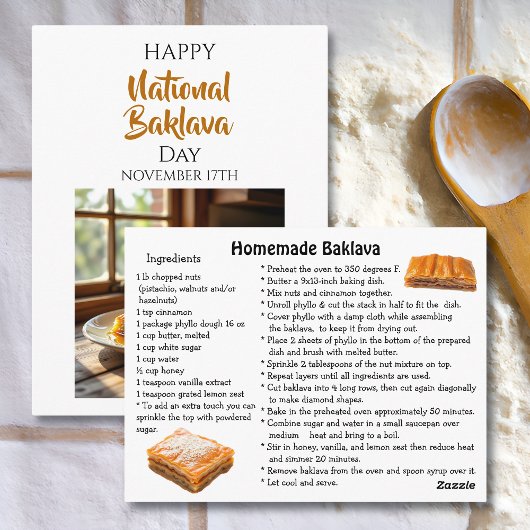 Carte Postale Happy National Baklava Day | November 17th
