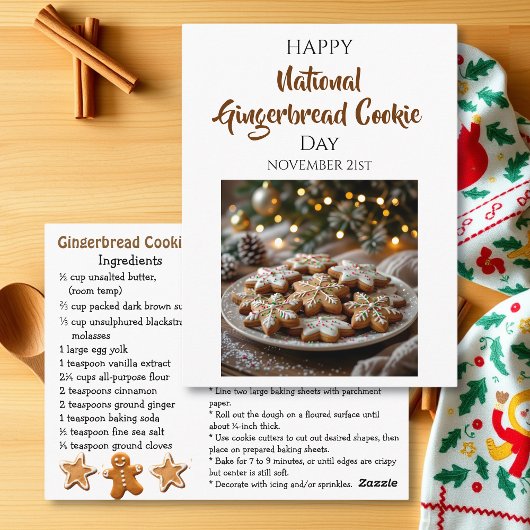 Carte Postale Happy National Gingerbread Cookie Day | Nov 21st