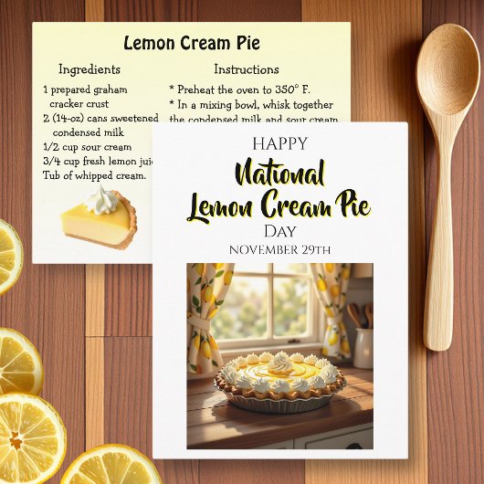 Carte Postale Happy National Lemon Cream Pie | Nov 29th