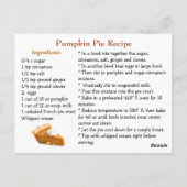 Carte Postale Happy National Pumpkin Pie Day Recipe  (Dos)