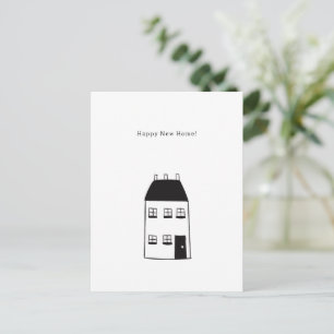 Carte Postale Happy New Home Quote House Illustration Card