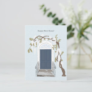 Carte Postale Happy New Home Quote House Illustration Card