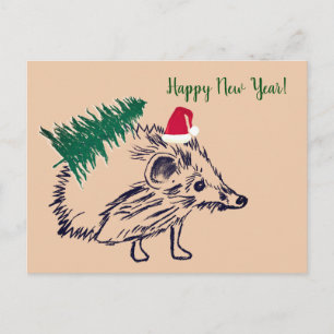 Carte postale Happy New Year Hedgehog
