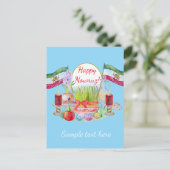 Carte Postale Happy Norooz Haft Sin with Lion and Sun Flags (Debout devant)