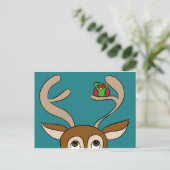 Carte Postale Happy Owl se retrouve chez lui avec Reindeer (Debout devant)