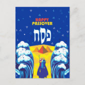 Carte Postale Happy Passover Exode Art Moderne avec Moïse (Devant)