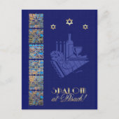 Carte Postale Happy Passover Star of David et Seder Table Icons (Devant)