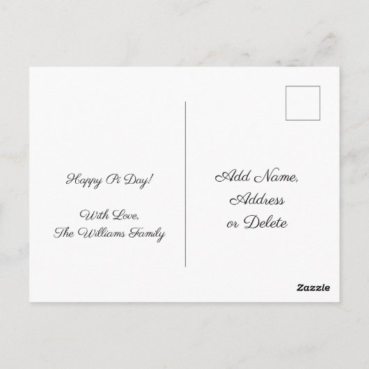 Carte Postale Happy Pi Day Chiffres mathématiques 3.14 Mathémati (Dos)