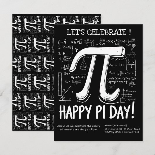 Carte postale Happy Pi Day - Fun Math (Devant / Derrière)