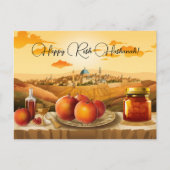 Carte Postale Happy Rosh Hashanah avec Dome of Rock & Apple (Devant)