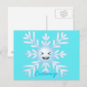 Carte Postale Happy Snowflake Emoticon Thunder_Cove (Devant / Derrière)