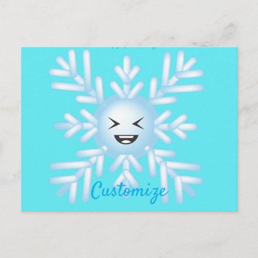 Carte Postale Happy Snowflake Emoticon Thunder_Cove (Devant)