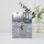 Carte Postale Happy Snowman photos d'hiver originales (Debout devant)