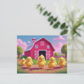 Carte Postale Happy Spring Chicks in Barnyard (Debout devant)