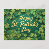 Carte Postale Happy St. Patrick’s Day Clover Design (Devant)