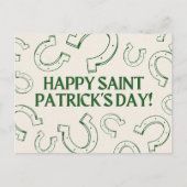 Carte Postale Happy St Patrick's Day Minimalist Green Horseshoe (Devant)