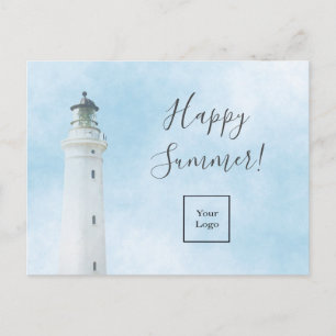 Carte Postale Happy Summer phare nautique logo de mer