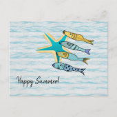 Carte Postale Happy Summer Starfish and Fishers (Devant)
