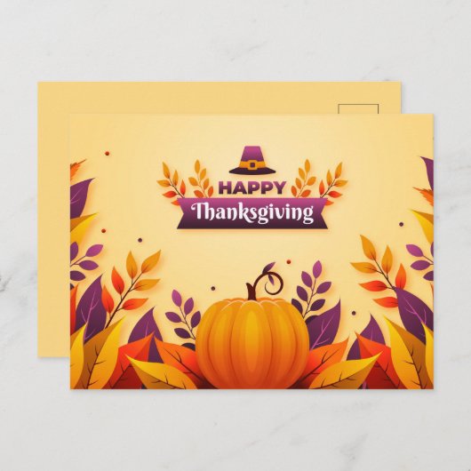 Carte Postale Happy Thanksgiving (Devant / Derrière)