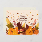 Carte Postale Happy Thanksgiving (Devant / Derrière)