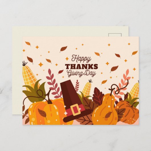 Carte Postale Happy Thanksgiving (Devant / Derrière)