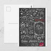 Carte Postale Happy Valentine´s Day - Love chalkboard (Devant / Derrière)