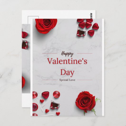 Carte Postale Happy Valentine's Day (Devant / Derrière)