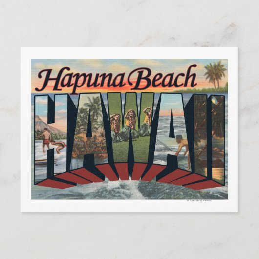 Carte Postale Hapuna Beach, Hawaii - Scènes aux grandes lettres (Devant)