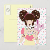 Carte Postale Harajuku Girl Yuriko - arrière - plan (Devant / Derrière)