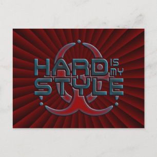 Carte Postale hard est mon style - rouge foncé radial style du