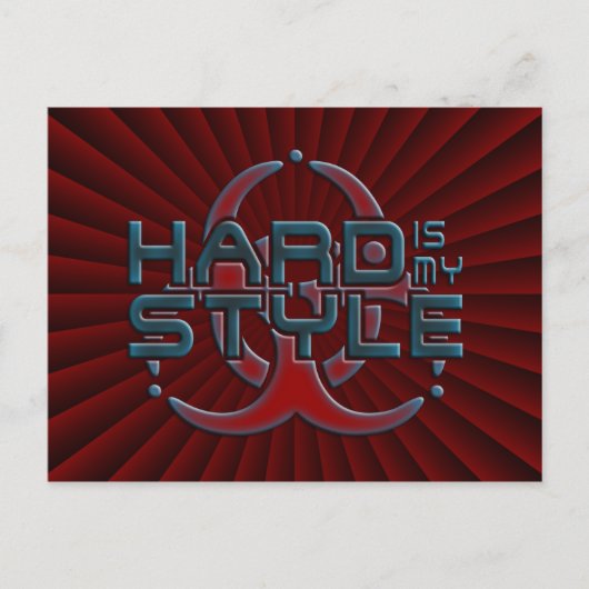 Carte Postale hard est mon style - rouge foncé radial | style du (Devant)