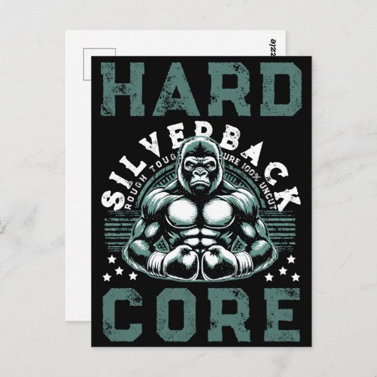 CARTE POSTALE HARDCORE SILVERBACK GORILLA (Devant / Derrière)