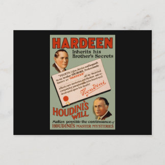 Carte Postale Hardeen hérite des secrets de son frère