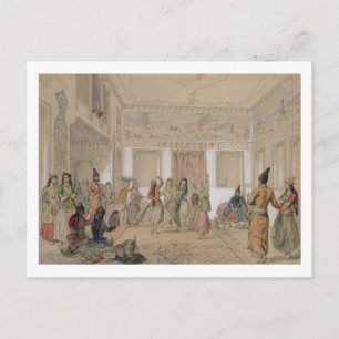 Carte Postale Harem Feast, Téhéran (crayon et avec papier)