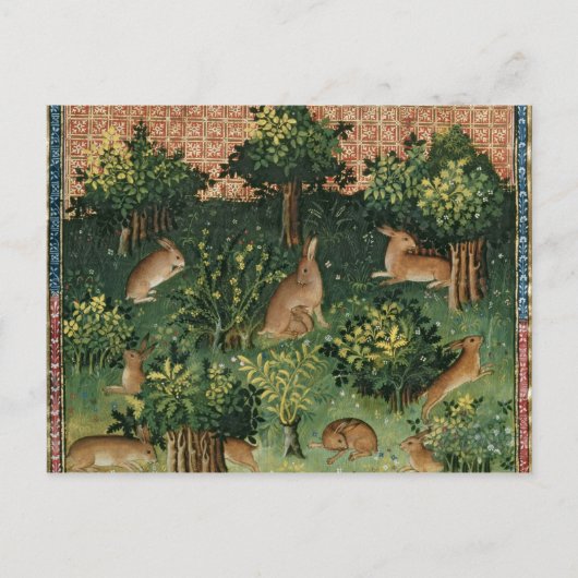 Carte Postale Hares en bois (Devant)