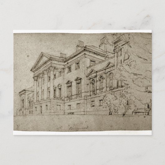 Carte Postale Harewood House, Yorkshire, c.1798 (graphite sur te (Devant)