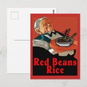 Carte Postale Haricots rouges et riz, serveur vintage (Devant / Derrière)