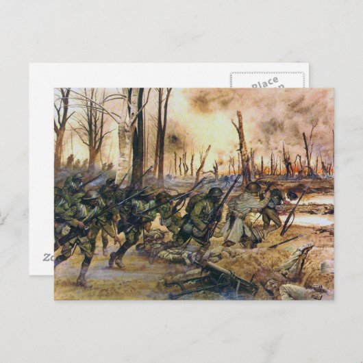 Carte Postale Harlem Hell Fighters Séchault H. Charles McBarron (Devant / Derrière)