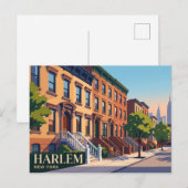 Carte Postale Harlem New York (Devant / Derrière)