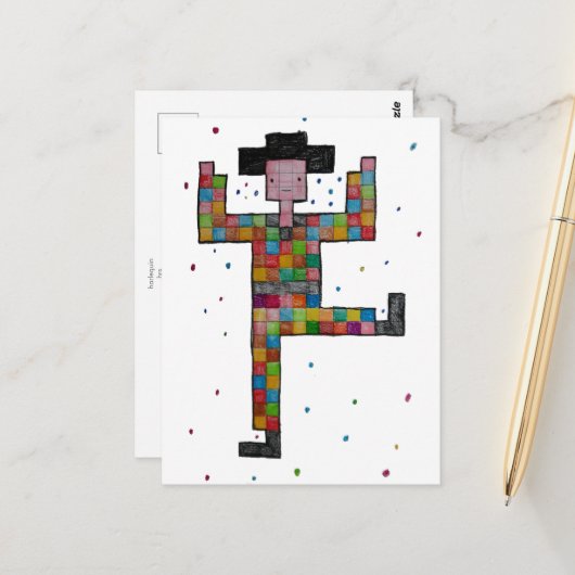 carte postale _ harlequin (Devant/Arrière en situation)