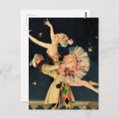 Carte Postale « Harlequin et Columbine » par FX Leyendecker (Devant / Derrière)