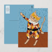 Carte postale Harlequin Kitty (Devant / Derrière)