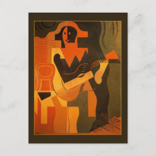 Carte Postale Harlequin with Guitar by Juan Gris Fine Art Cubism